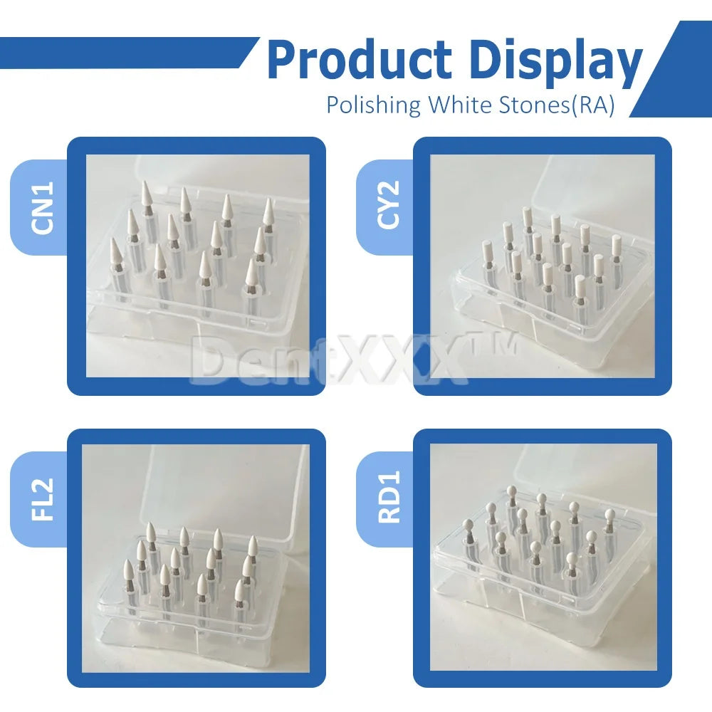 12Pc White Aluminum Oxide Grinding Bits 2.35mm Rotary Tool