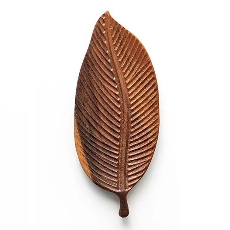 Handmade Wooden Leaf Tray – Serving Platter for Meals & Salads