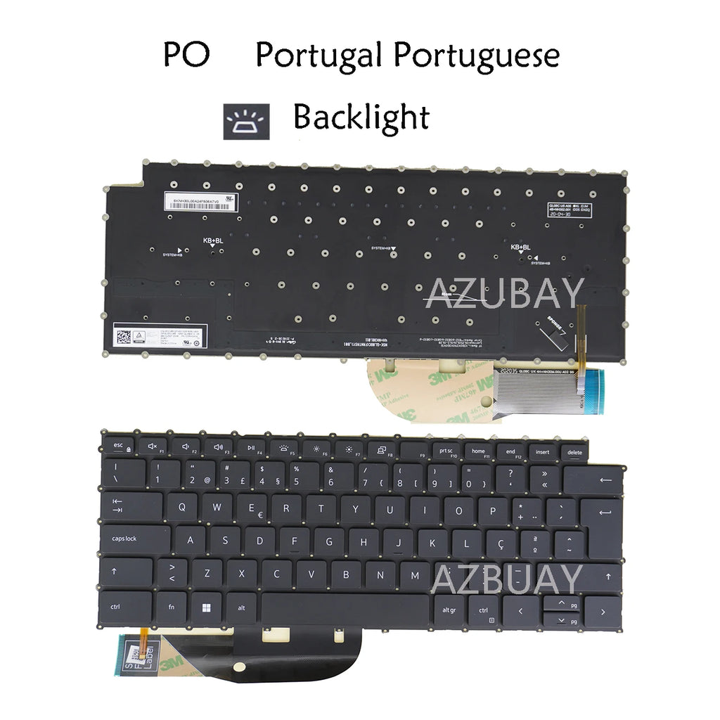 Portuguese Backlit Keyboard for Dell Precision 5550 5560 5570 5750 5760