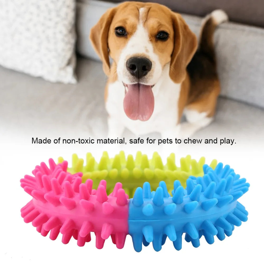 Spiked Ring TPR Dog Chew Toy – Interactive Molar Toy