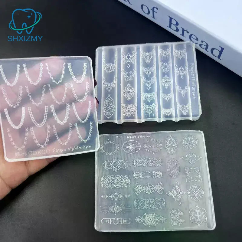 3D Silicone Nail Art Mold – Retro Lace Manicure Template