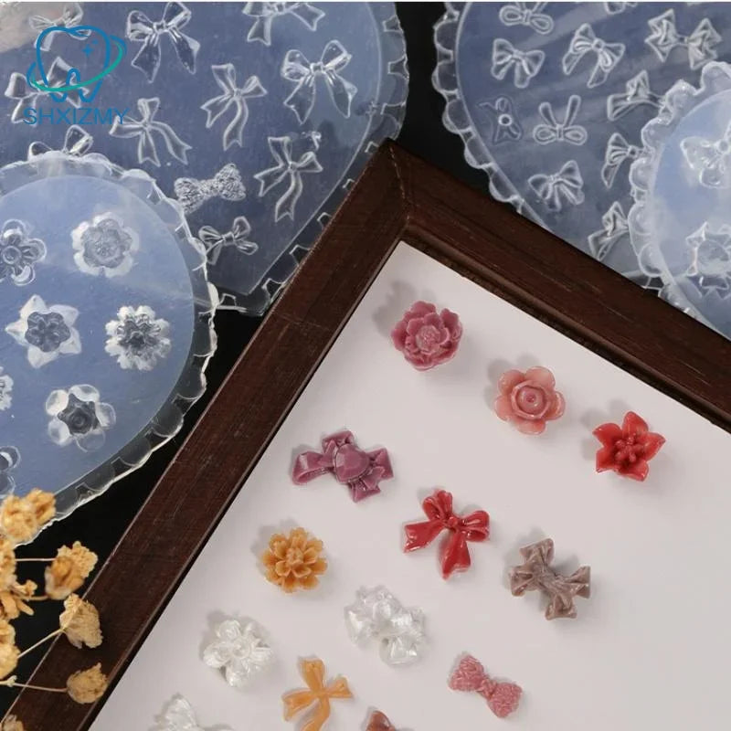 3D Silicone Nail Art Mold – Flowers, Hearts & Bows DIY