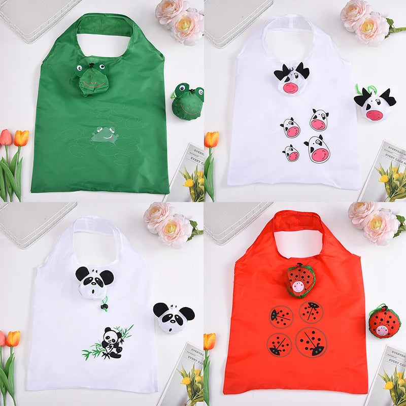 Cute Animal Foldable Reusable Shopping Tote Bag Large Capacity