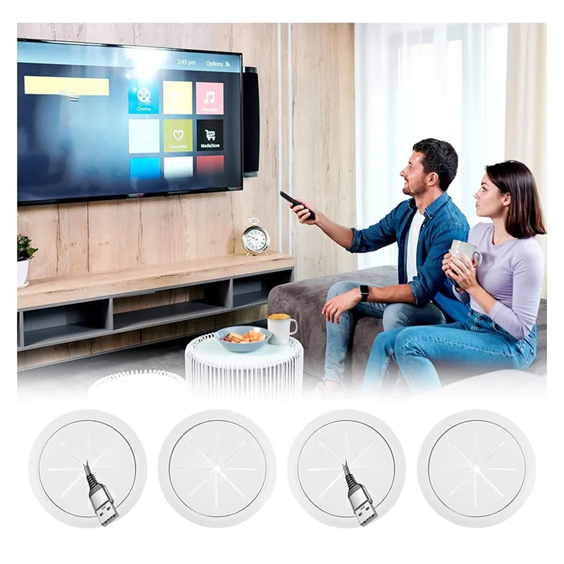 8-Pack TV Wall Wire Concealer Kit – 60mm Cable Management