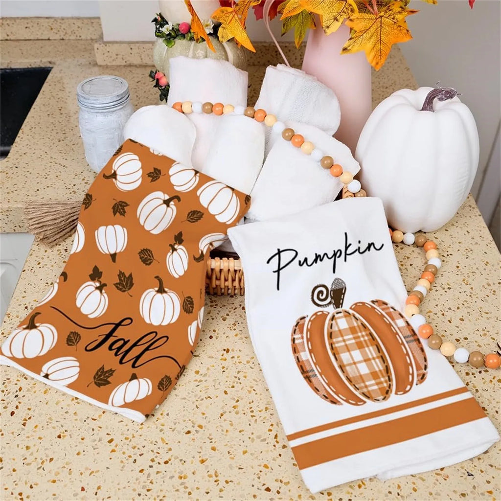 2-Pack Fall Microfiber Kitchen Towels – Halloween Autumn Décor