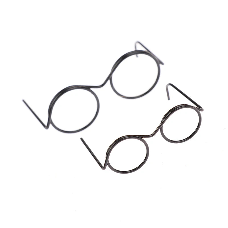 10Pcs Retro Round Lensless Doll Glasses for 30cm Dolls