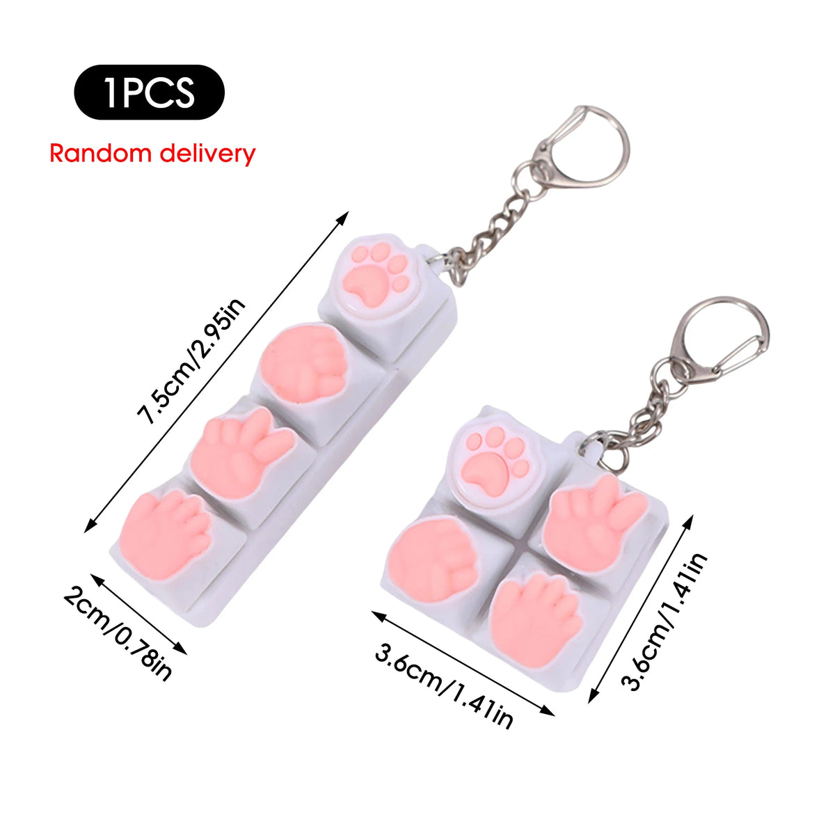 Silicone Cat Paw Keychain Fidget Toy – Press Button Fun