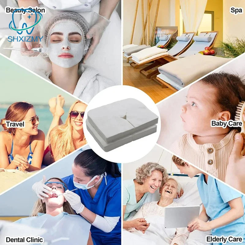 100/200Pcs Disposable Cotton Massage Headrest Face Pads