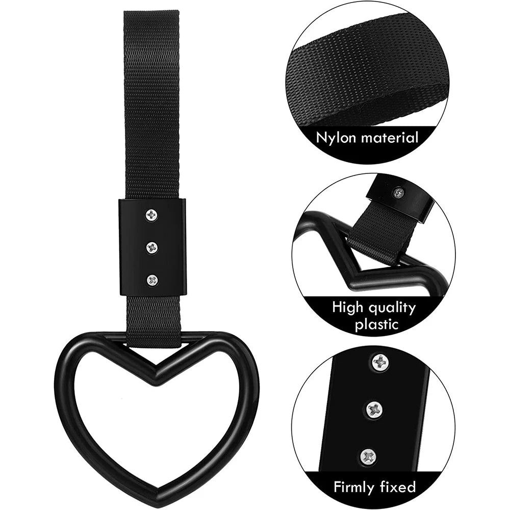 Heart-Shaped Car Hanging Ornament Plastic Pull Ring Decor