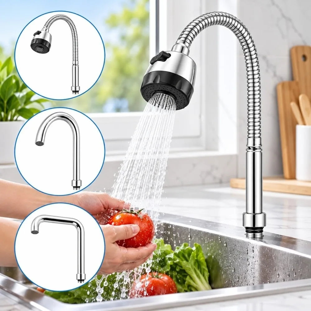 Zinc Alloy Kitchen Faucet Elbow Pipe 25mm Thread Outlet Tube