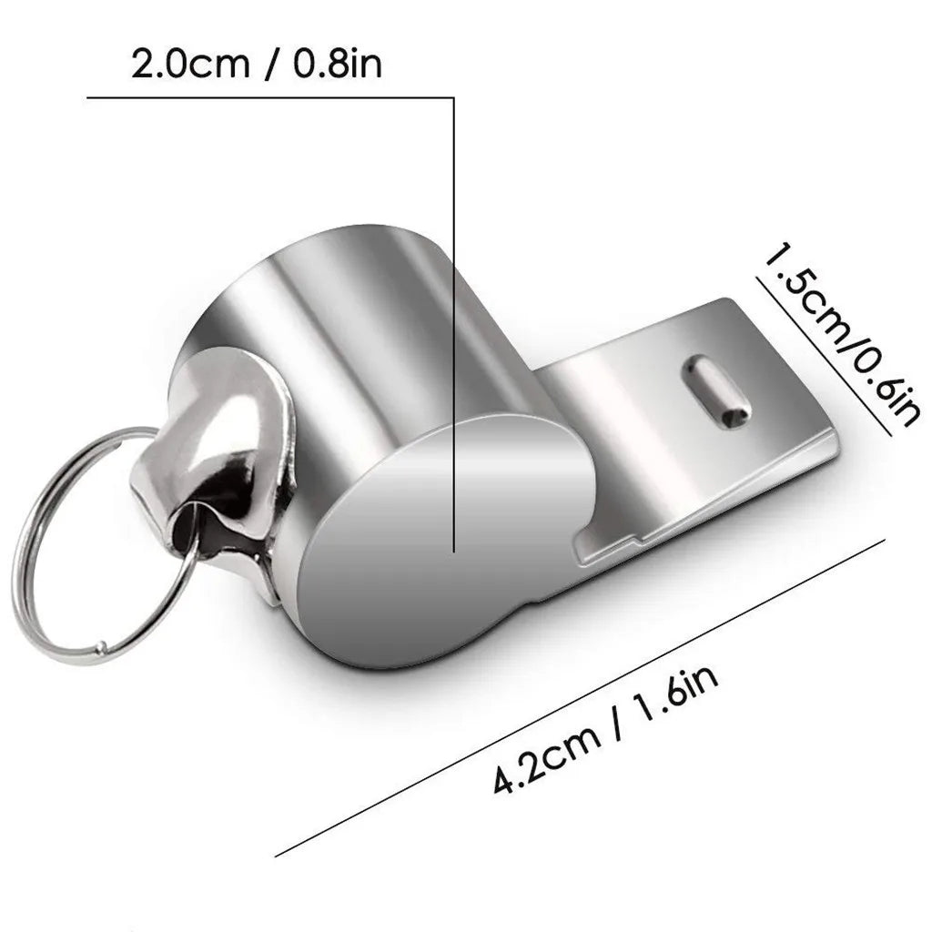 8-Pack Stainless Steel Referee Whistles with Keychain & Lanyard