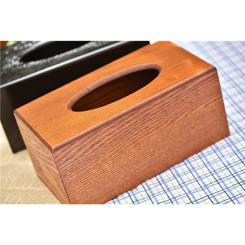 Solid Wood Multifunctional Tissue Box & Napkin Holder