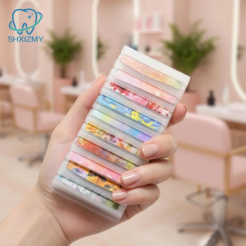 Nail Foil Roll Organizer – Clear Compartment Storage Case
