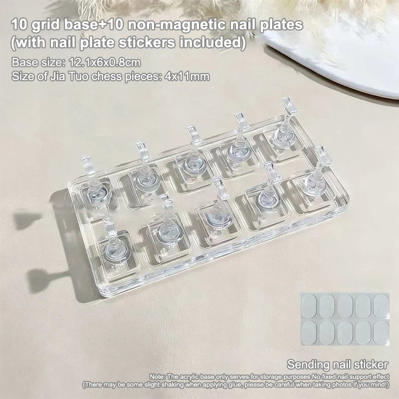 Acrylic Non-Magnetic Nail Display Stand & Tip Holder Set