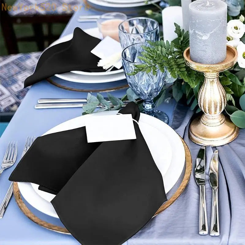 12-Pack Satin Cloth Table Napkins 50cm – Elegant Reusable Set