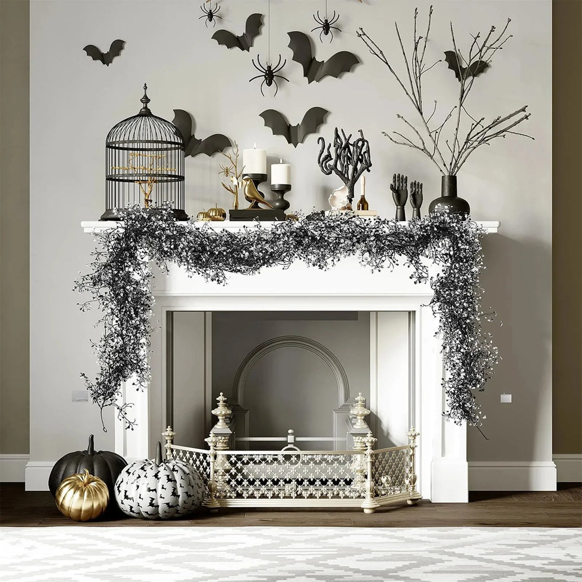 Artificial Golden Bell Willow Garland – Halloween Harvest Wreath