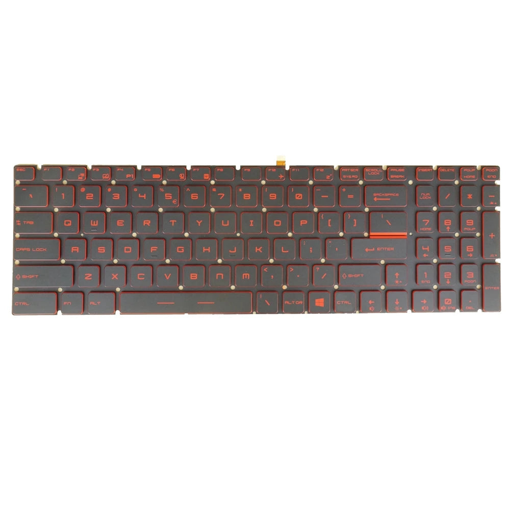 AZUBAY Red Backlit Replacement Keyboard for MSI MS-179B MS-17F