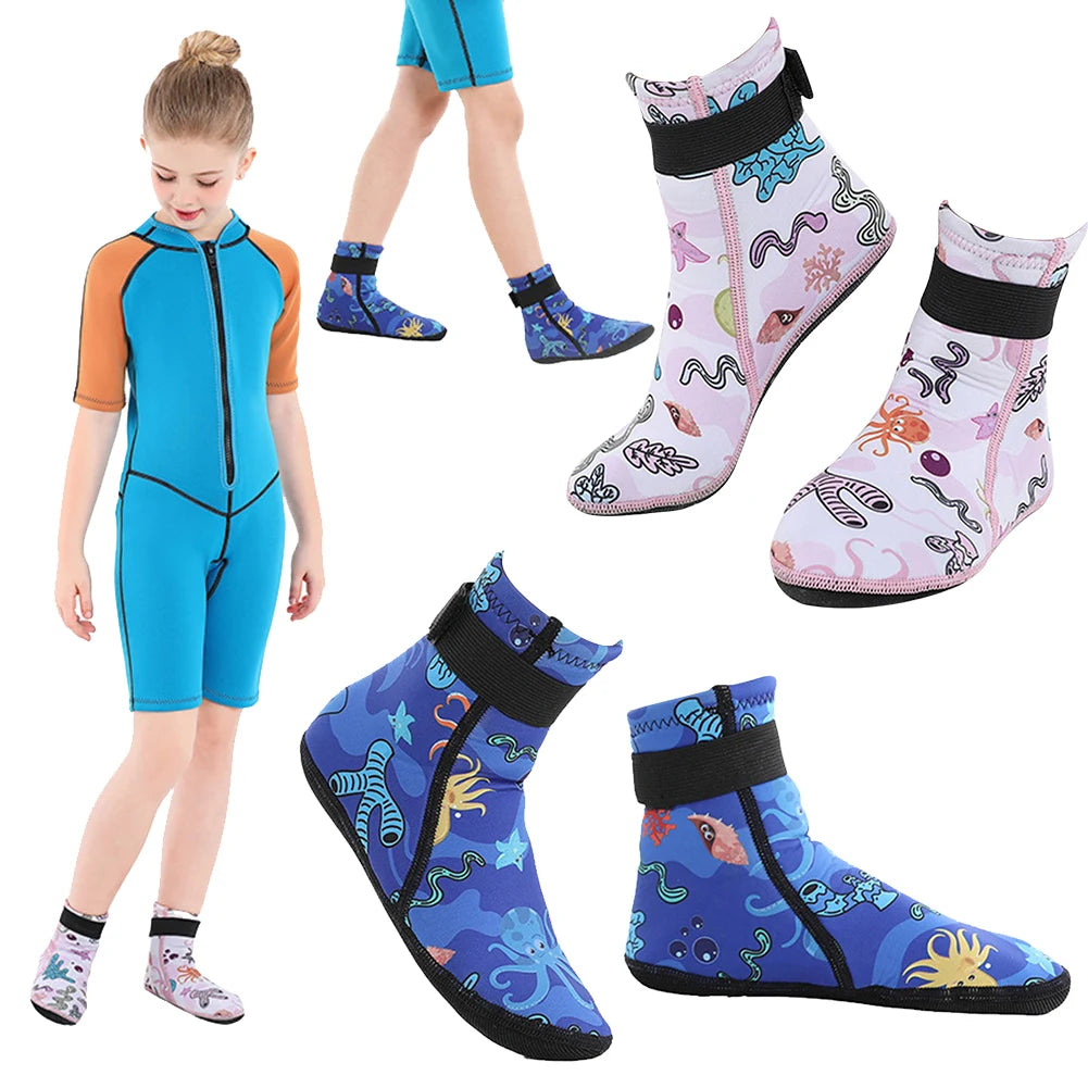 Kids Neoprene Water Socks – Anti-Slip Beach & Swim Socks