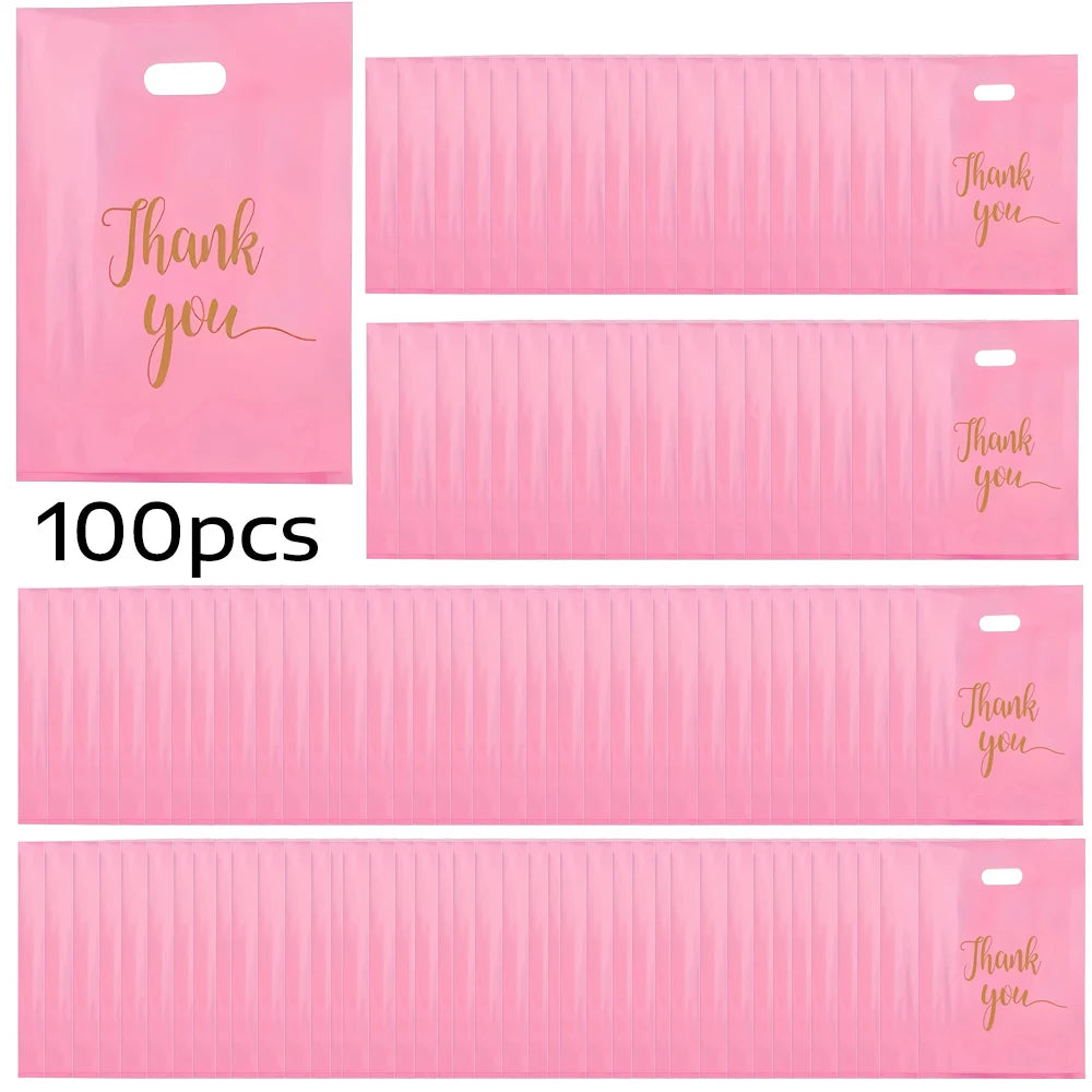 100/50 Pcs Plastic Gift Bags – Bulk Party & Occasion Bags