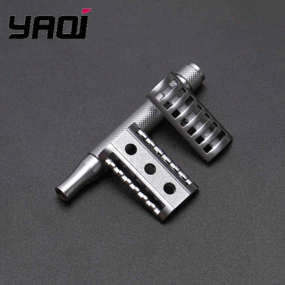 YAQI Knight-Helmet DE Safety Razor – Stainless Steel Handle