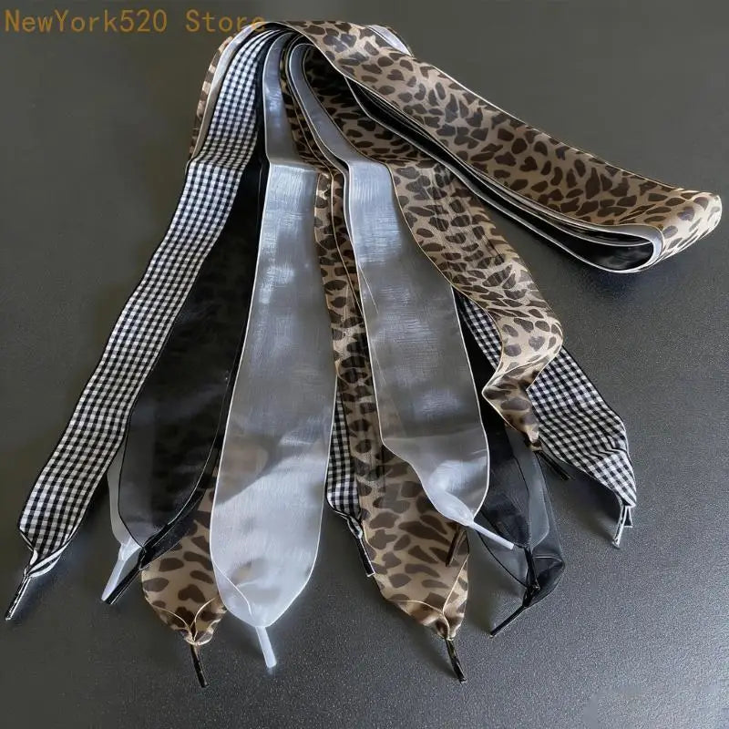 8-Pack Decorative Ribbon Shoelaces – Wide Polyester Laces