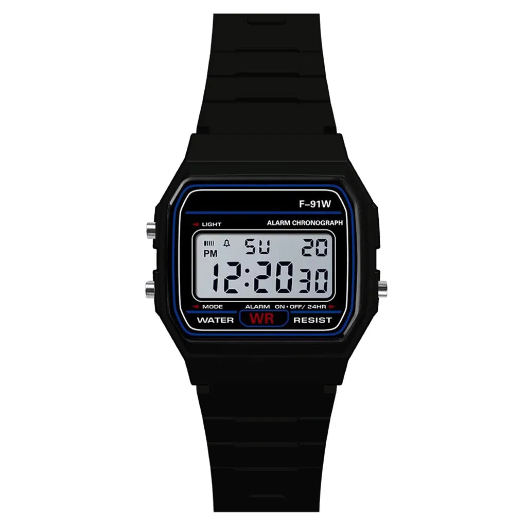 Men's LED Digital Sport Watch – Silicone Strap & Rectangle Dial