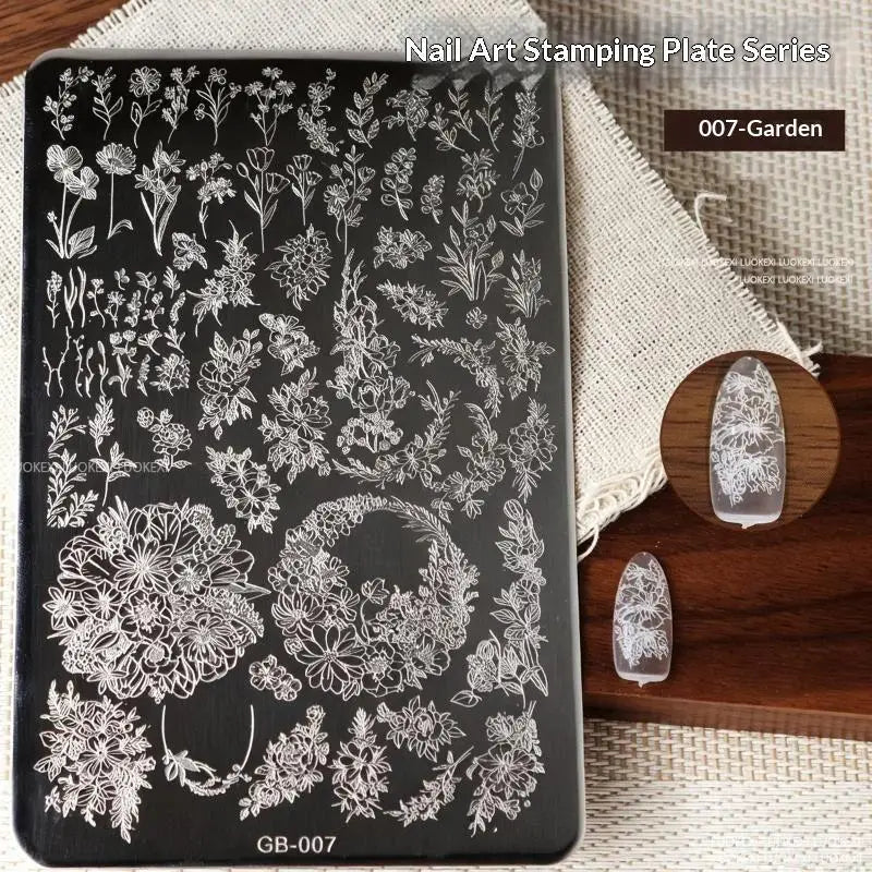 Floral Lace Butterfly Nail Art Stamping Plate – DIY Stencil