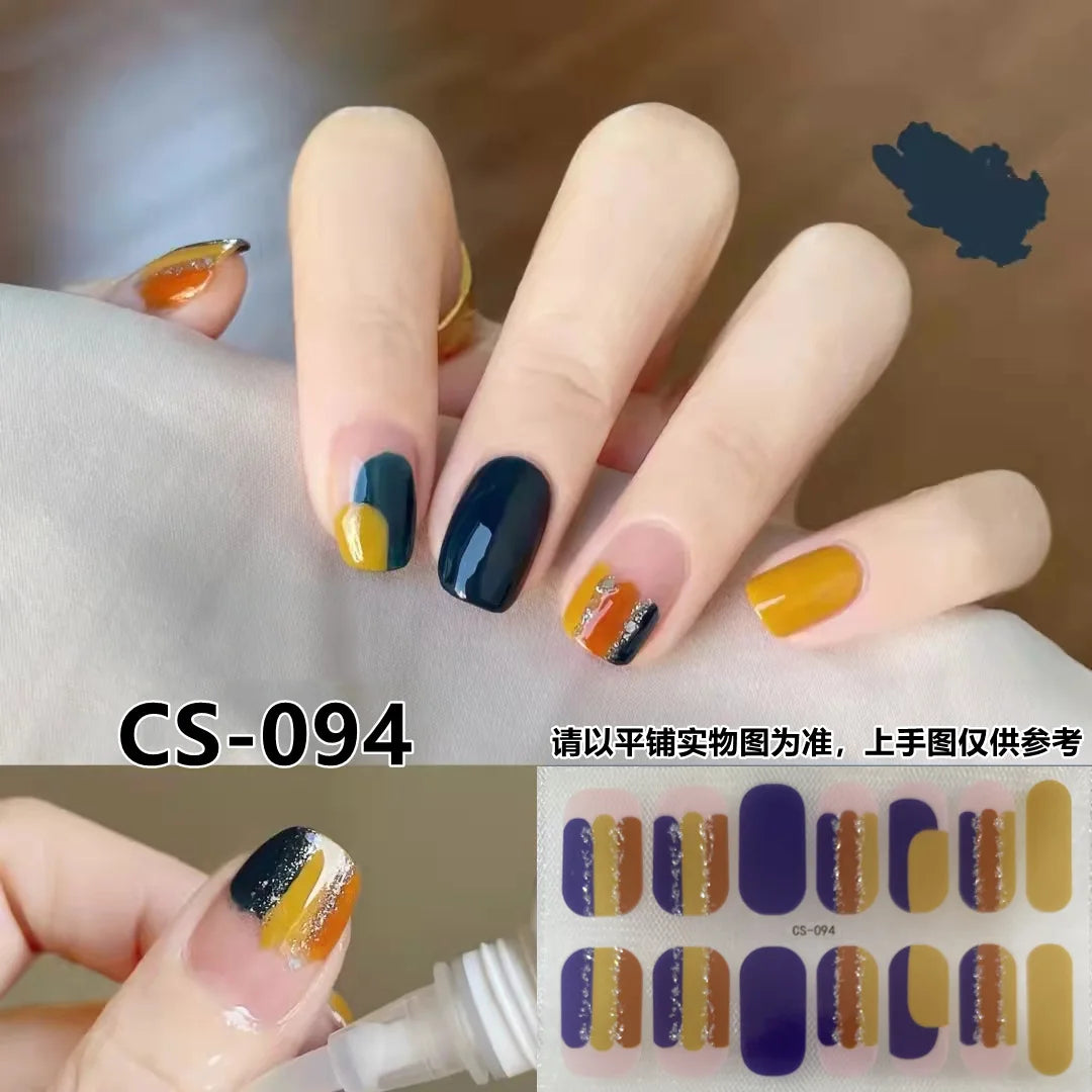 Semi Cured Gel Nail Stickers – Waterproof Self-Adhesive Decals