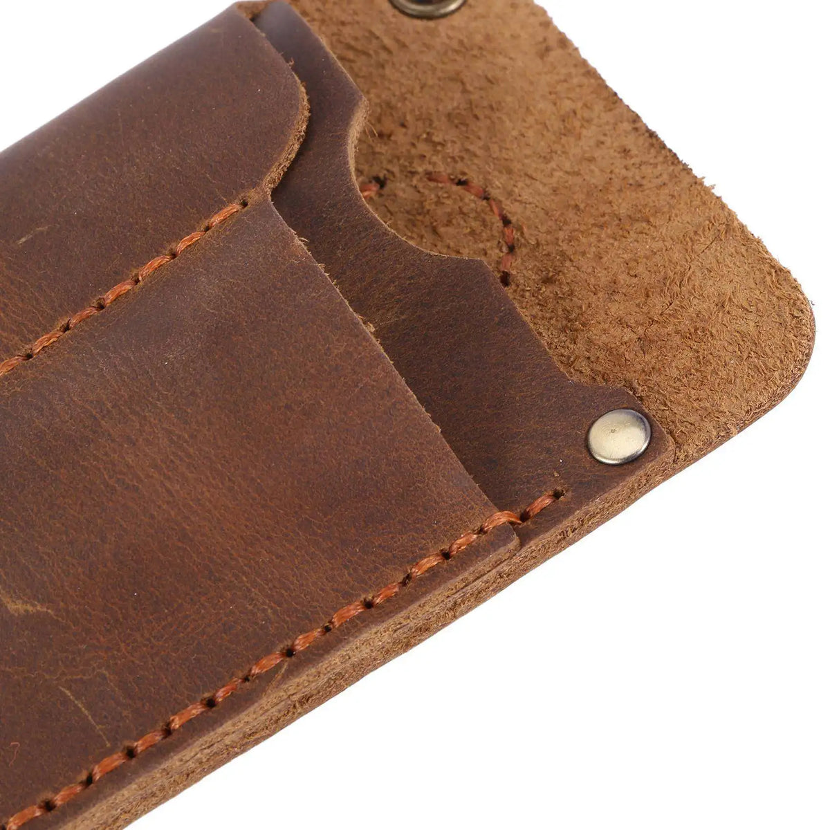 Handmade EDC Leather Sheath Organizer Pouch 2-Pack – Brown