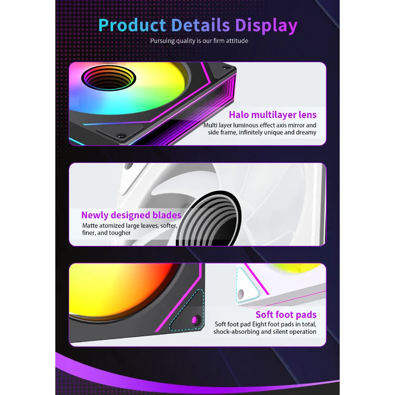 PRISM 7 PRO 120mm ARGB PWM PC Case Fans 3-Pack | 52.4CFM