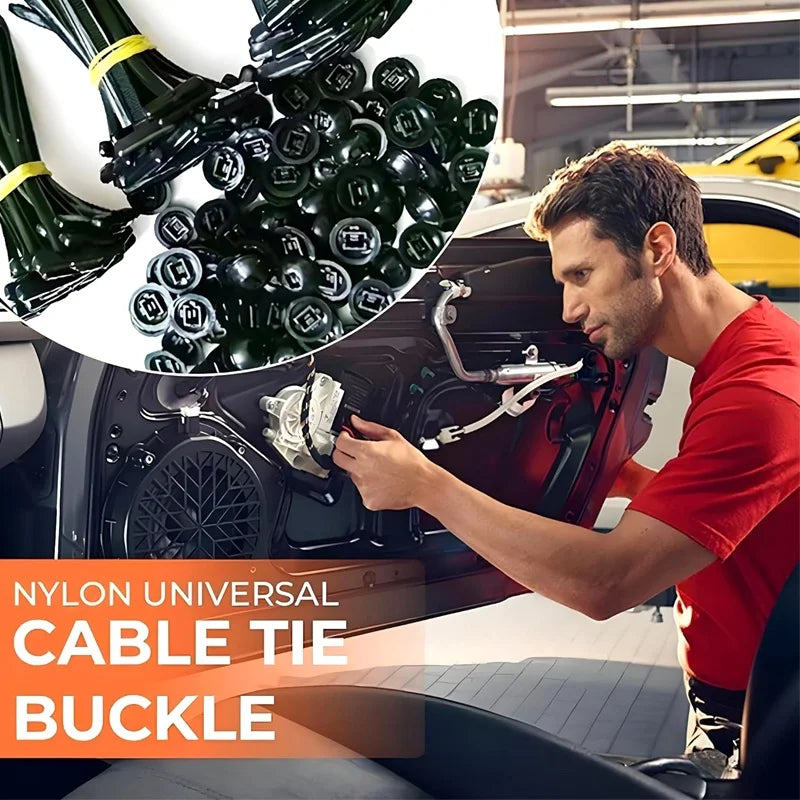 VIBE 20-300pc Nylon Automotive Cable Clips Zip Tie Buckle Set