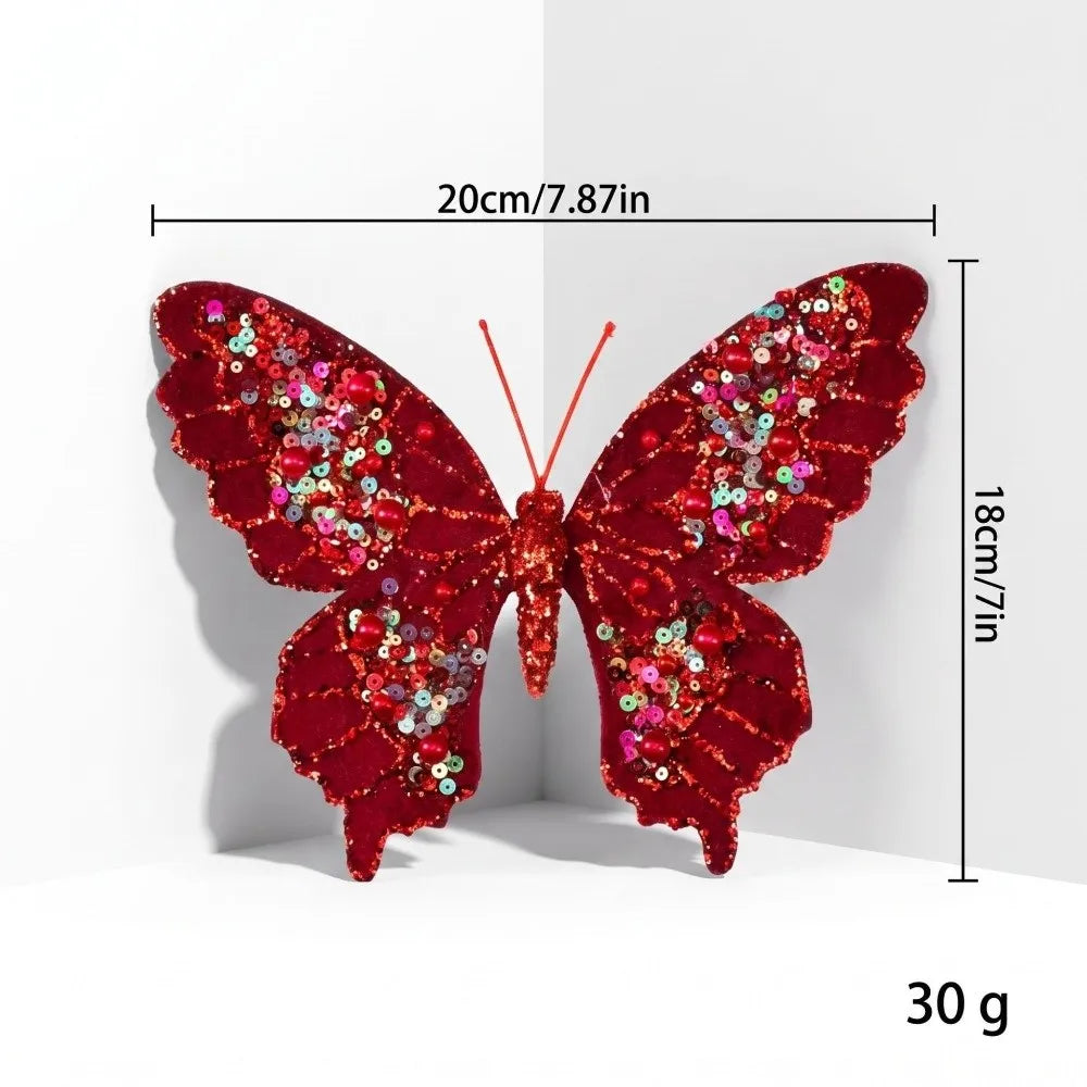 Glitter Butterfly Christmas Tree Ornament – Sequin Pendant