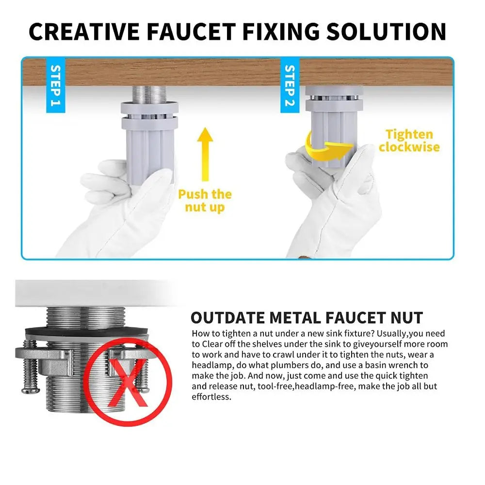 Faucet Fixed Base Nut Circlip – Quick Tool-Free Tap Repair