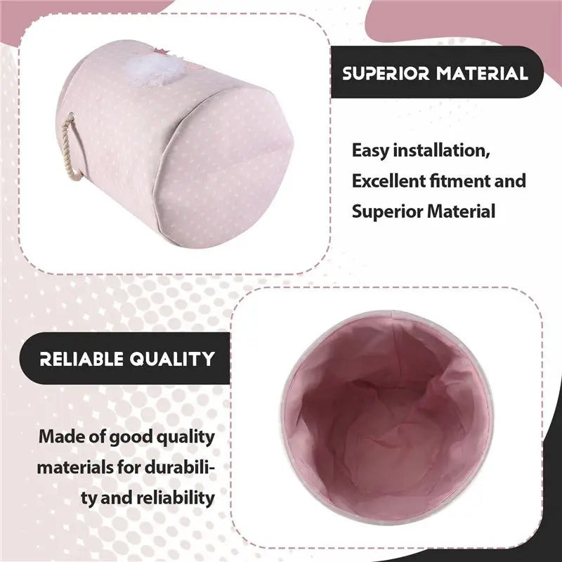 Pink Swan Drawstring Laundry Basket 35x40cm Storage Organizer