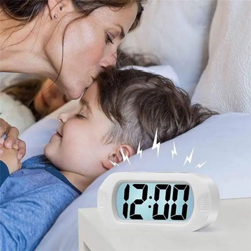 VIBE Digital Alarm Clock Large LCD Night Light Travel