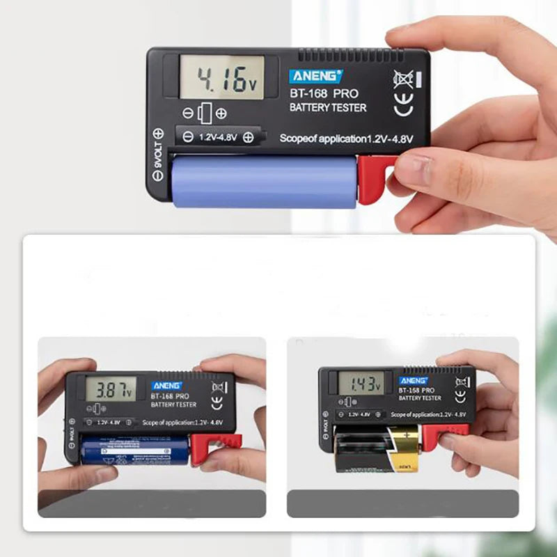 Digital Battery Voltage & Current Tester – AA AAA 9V