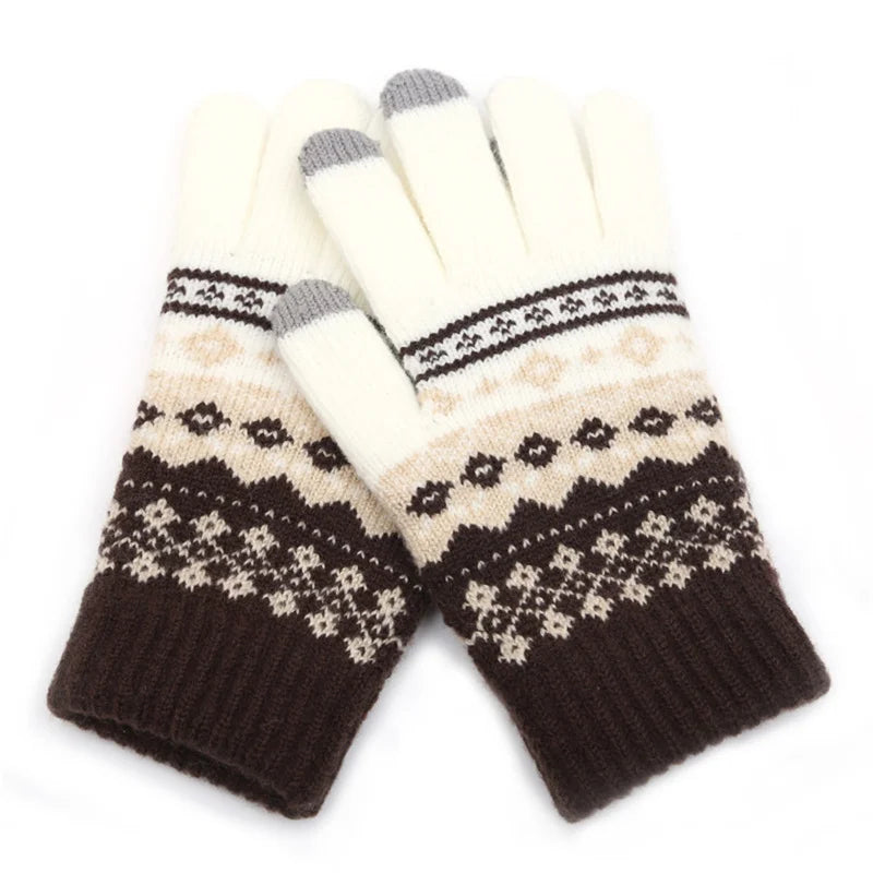 Winter Touch Screen Knit Gloves – Unisex Warm Full Finger