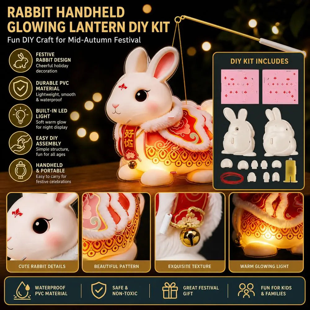 DIY Rabbit Lantern Handheld LED PVC Mid-Autumn Festival Kit
