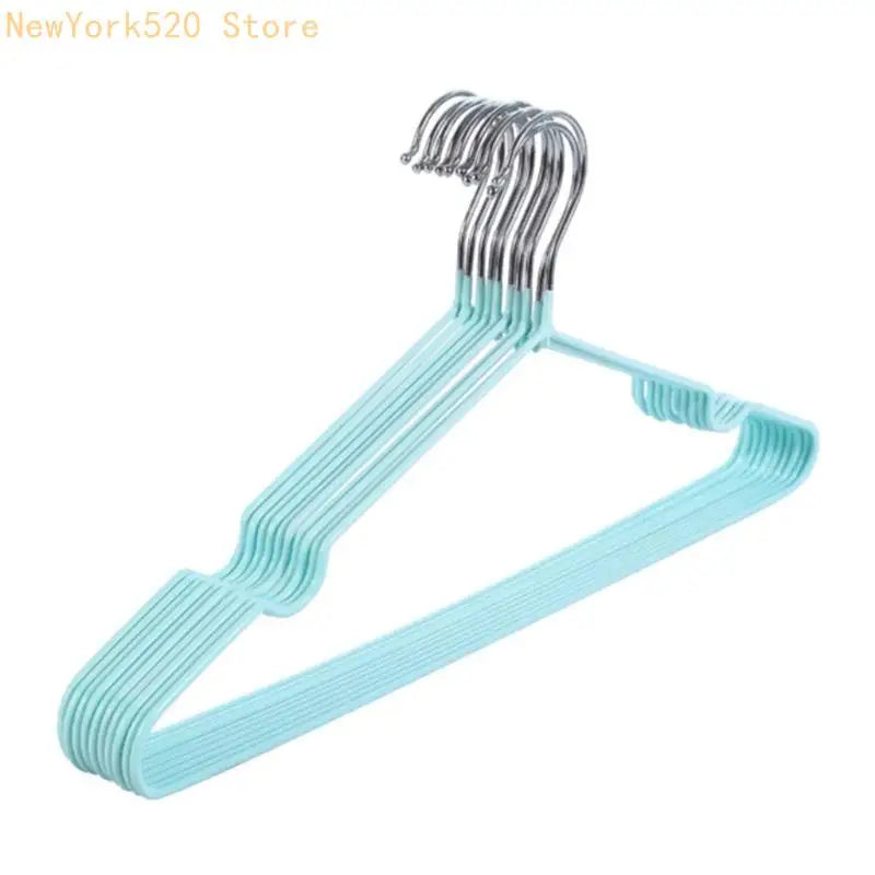 10-Pack Non-Slip Metal Clothes Hangers with Plastic Coating