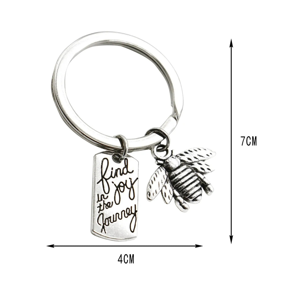 Bee Flower Charm Keychain – Aluminium Alloy Mom Gift Key Ring