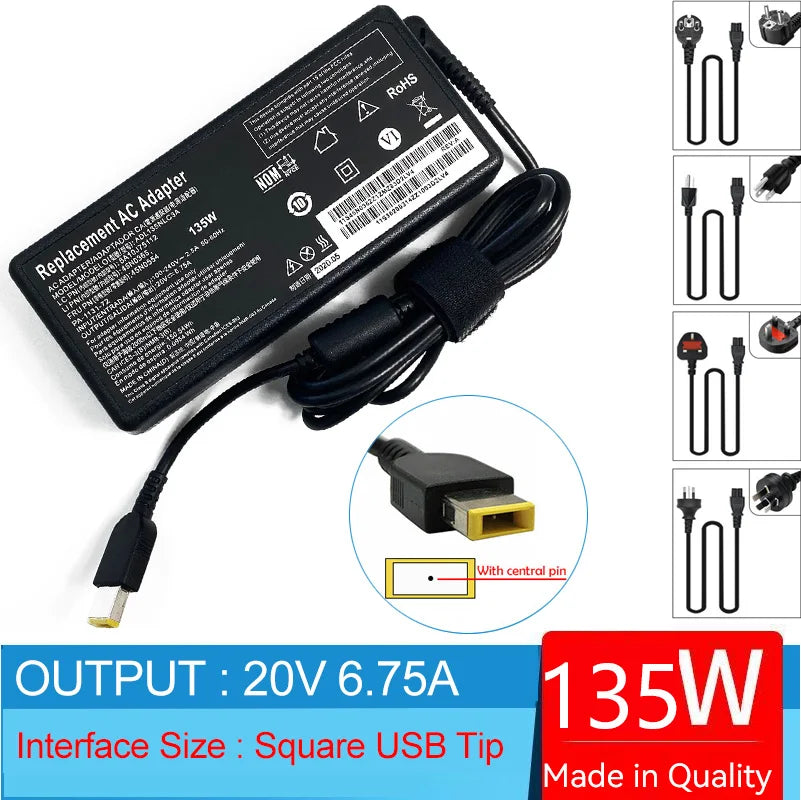 135W Lenovo Legion Y520 Y530 Y7000P Laptop Charger AC Adapter