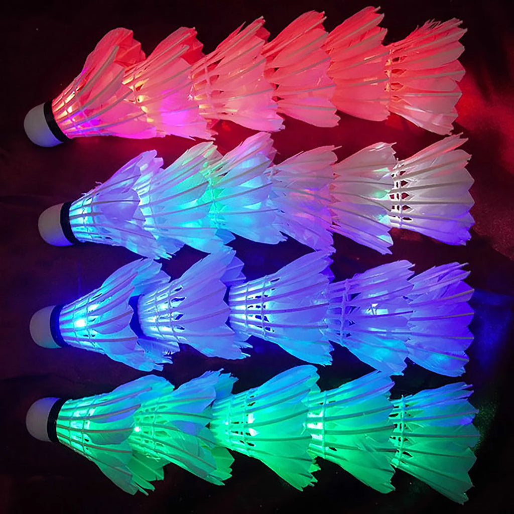 LED Light-Up Badminton Shuttlecocks 4 Pack – Goose Feather