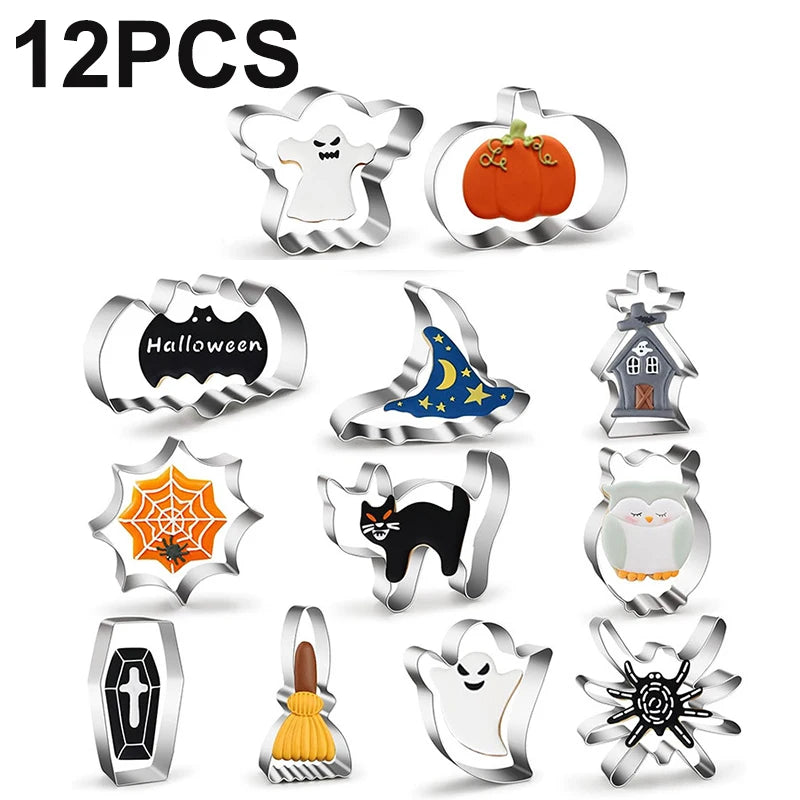 Halloween Cookie Cutters Set – Pumpkin Ghost Bat Stainless Steel