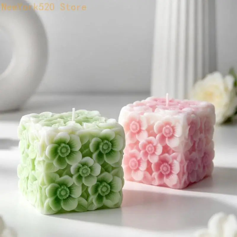 Square Flower Silicone Mould for Soap, Candle & Baking Crafts