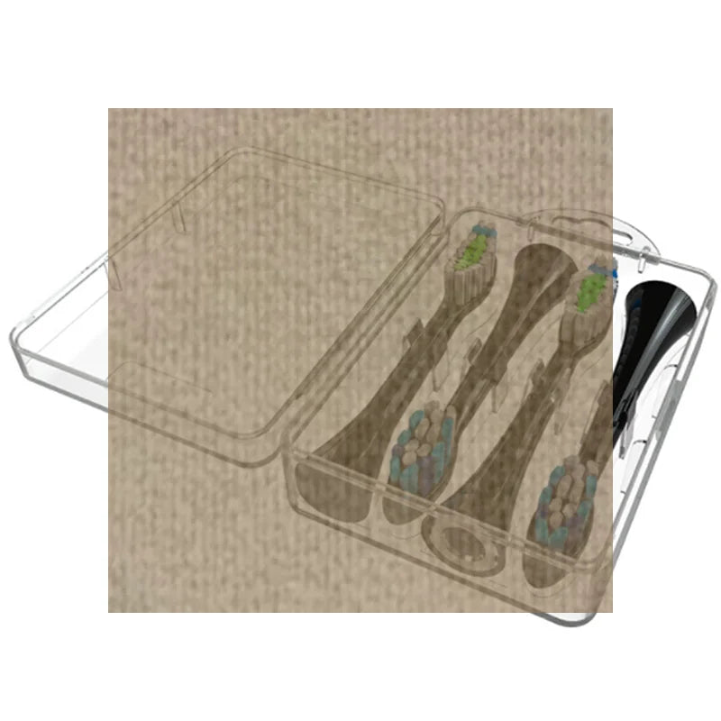 Electric Toothbrush Head Storage Case – Clear Travel Box
