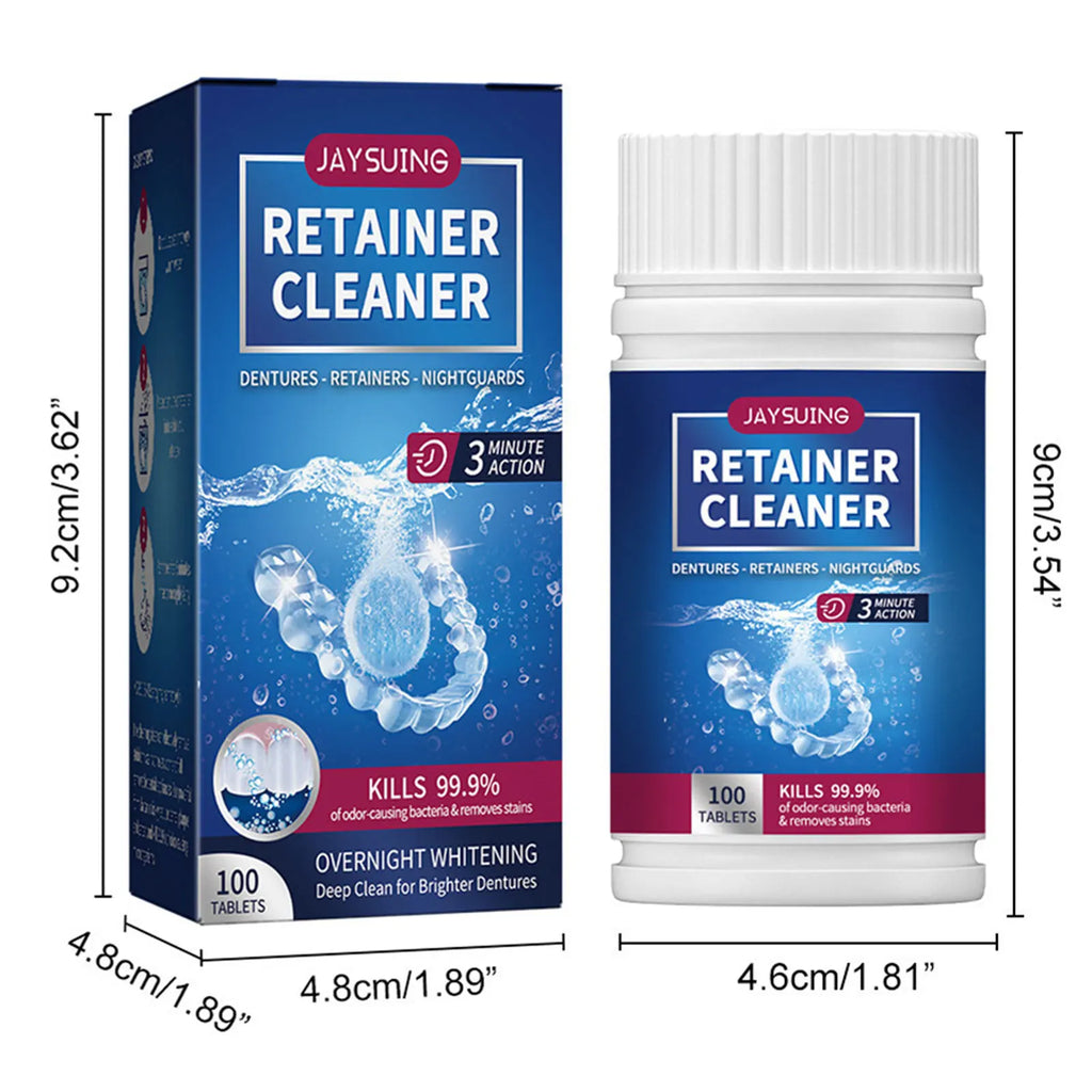 100-Pack Retainer Cleaner Tablets for Aligners & Mouth Guards