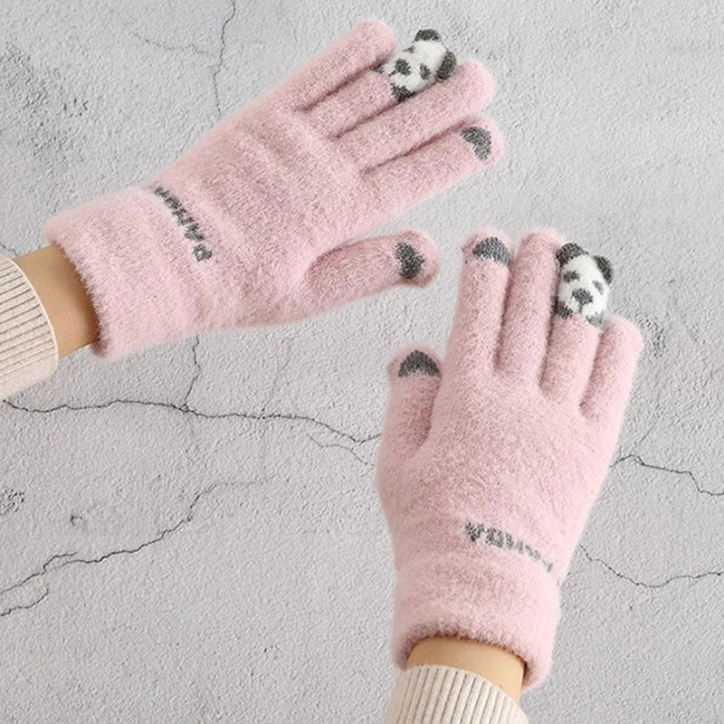 Women's Winter Touch Screen Knit Gloves – Warm Stretch Full Finger
