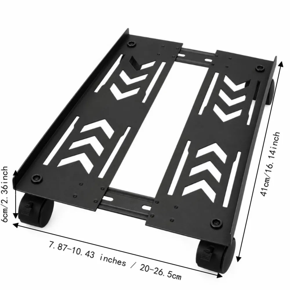 VIBE Mobile Carbon Steel PC Tower Stand with 4 Caster Wheels