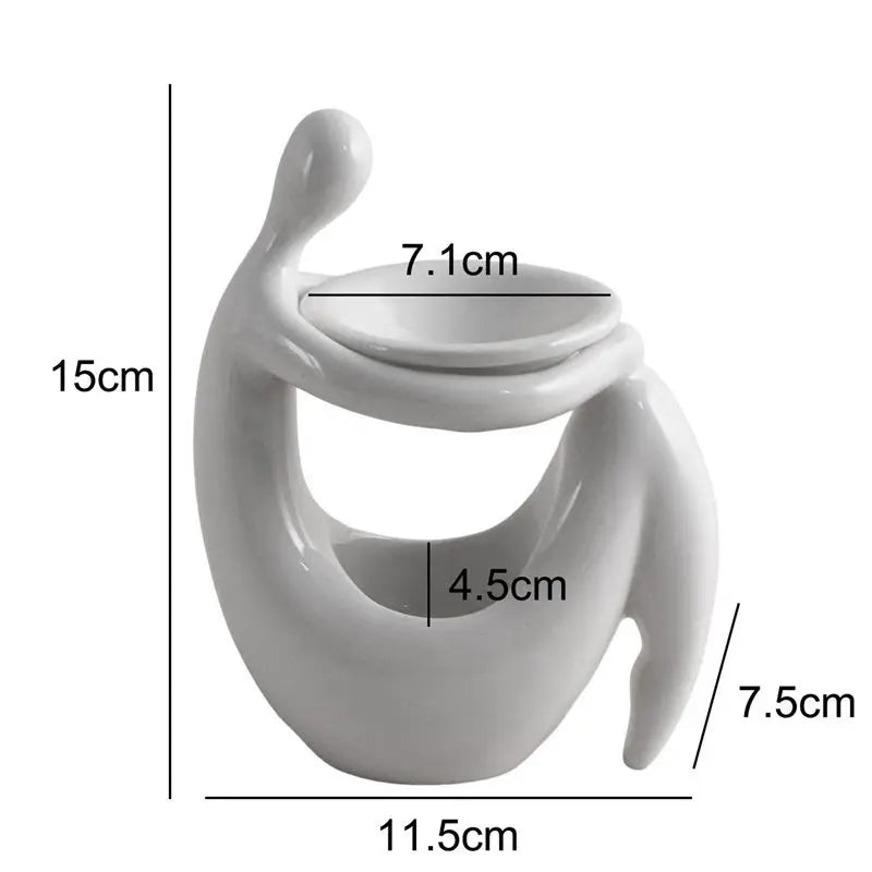 White Ceramic Oil Burner – Wax Tart & Aroma Diffuser | VIBE