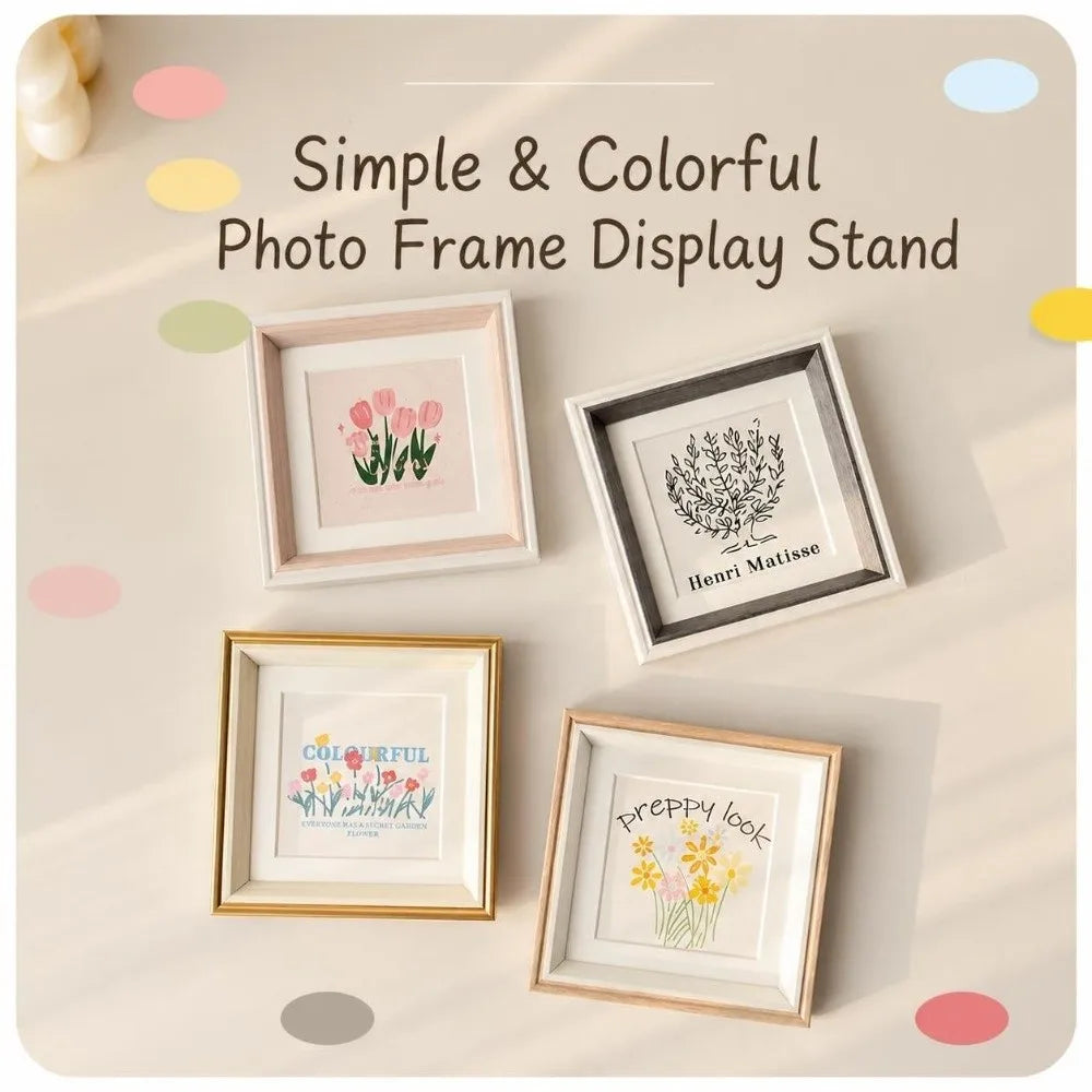 10x10cm Square Resin Photo Frame – Modern Desktop Display